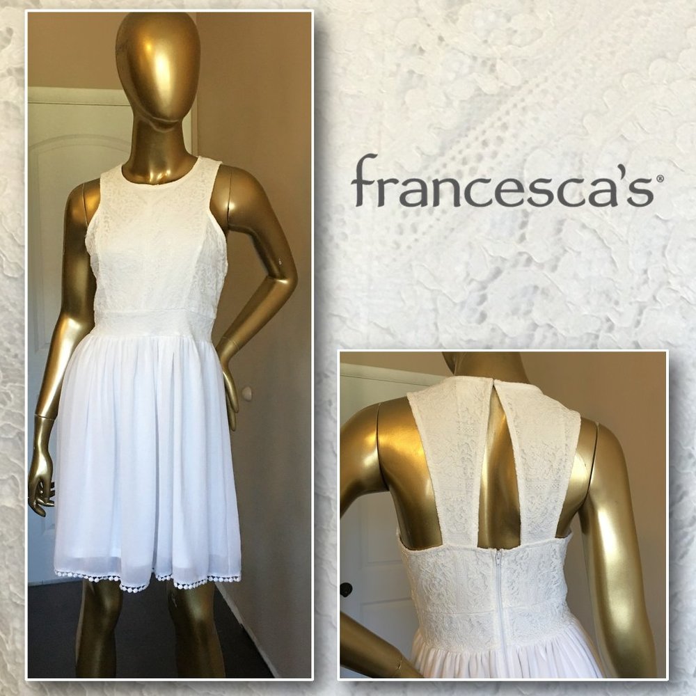 FRANCESCA'S Lace and Chiffon Skater Dress